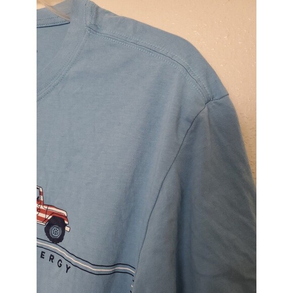 Life Is Good Fueled By Positive Energy Dog Crusher Lite Mens Size L Blue Cotton - Picture 7 of 15